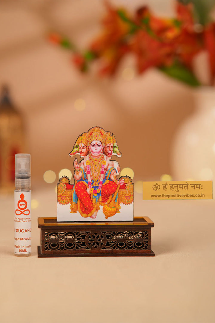 Divine Panchmukhi Hanuman Ji Idol With Dev Sugandha Aura Cleansing Fragrance