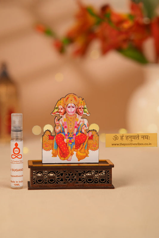 Divine Panchmukhi Hanuman Ji Idol With Dev Sugandha Aura Cleansing Fragrance