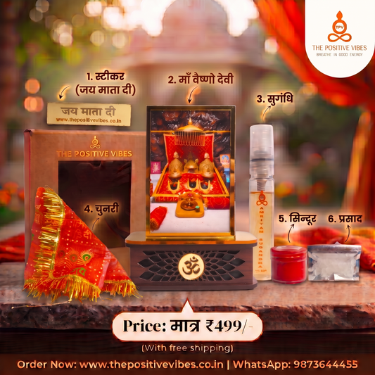Blessed Maa Vaishno Devi Idol With Divyam Sugandha Aura Cleansing Fragrance